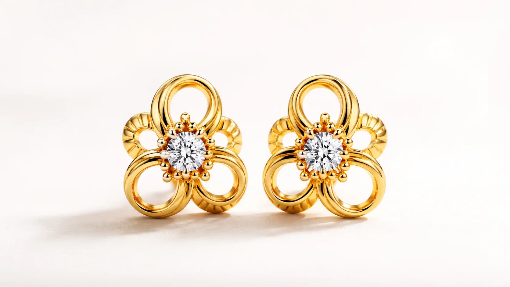 Celeste Diamond Earrings in yellow gold