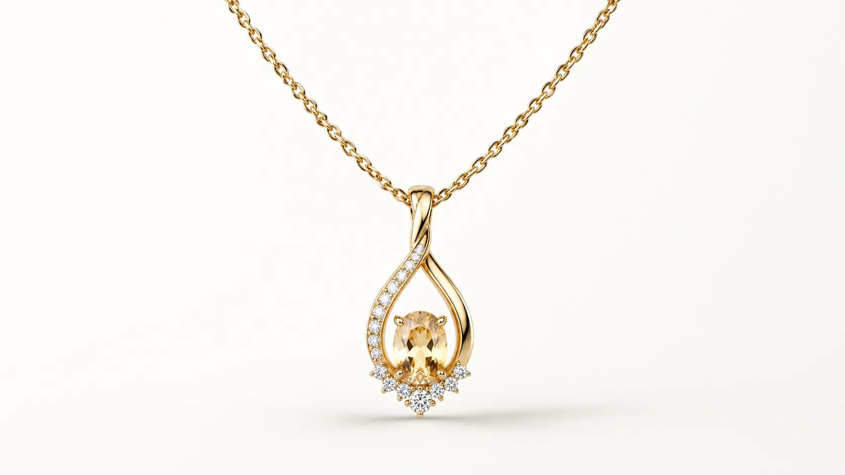 Aurelia Pendant in 18k yellow gold with sapphire and diamond